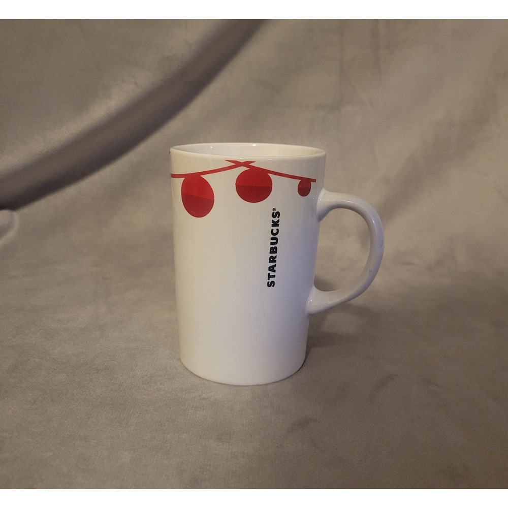 Starbucks 2012 Holiday Mug White Red Ornament  10.8 Oz Microwave Dishwasher Safe